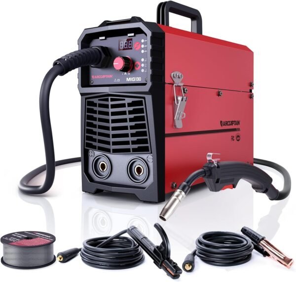 ARCCAPTAIN 130A MIG Welder, 110V Flux Core MIG Welder/Lift TIG/Stick 3 in 1 Welding Machine with Synergy, IGBT Inverter Portable Gasless Welder Equipment with Welding Gun and... ARCCAPTAIN 130A MIG Welder, 110V Flux Core MIG Welder/Lift TIG/Stick 3 in 1 Welding Machine with Synergy, IGBT Inverter Portable Gasless Welder Equipment with Welding Gun and...