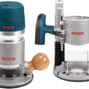 BOSCH 1617EVSPK Wood 12 Amp Router Tool Combo Kit - 2.25 Horsepower Plunge Router & Fixed Base with a Variable Speed Motor