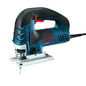 BOSCH Top-Handle Jig Saw 7.0 Amp, 3,100 SPM, 45 Degree Beveled Cuts, Variable-Speed Control, Ergonomic Design, Corded (JS470E) BOSCH Top-Handle Jig Saw 7.0 Amp, 3,100 SPM, 45 Degree Beveled Cuts, Variable-Speed Control, Ergonomic Design, Corded (JS470E)