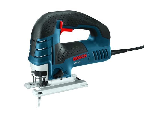 BOSCH Top-Handle Jig Saw 7.0 Amp, 3,100 SPM, 45 Degree Beveled Cuts, Variable-Speed Control, Ergonomic Design, Corded (JS470E) BOSCH Top-Handle Jig Saw 7.0 Amp, 3,100 SPM, 45 Degree Beveled Cuts, Variable-Speed Control, Ergonomic Design, Corded (JS470E)
