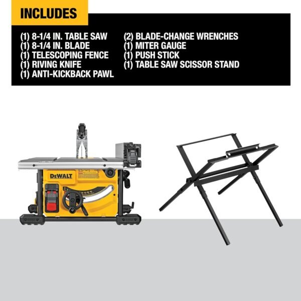 DEWALT 8-1/4 Inch Table Saw Review Powerful Compact Jobsite Tool Features