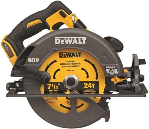 DEWALT FLEXVOLT 60V MAX* Circular Saw with Brake, 7-1/4-Inch, Tool Only (DCS578B) DEWALT FLEXVOLT 60V MAX* Circular Saw with Brake, 7-1/4-Inch, Tool Only (DCS578B)