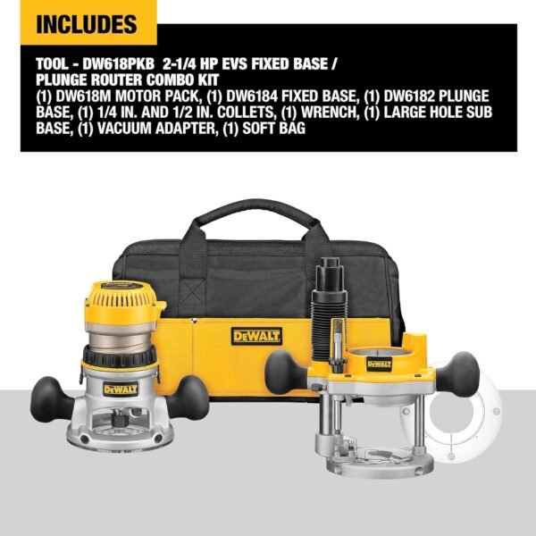 DEWALT Router DW618PKB Review Powerful Variable Speed Fixed and Plunge Base Combo DEWALT Router DW618PKB Review Powerful Variable Speed Fixed and Plunge Base Combo